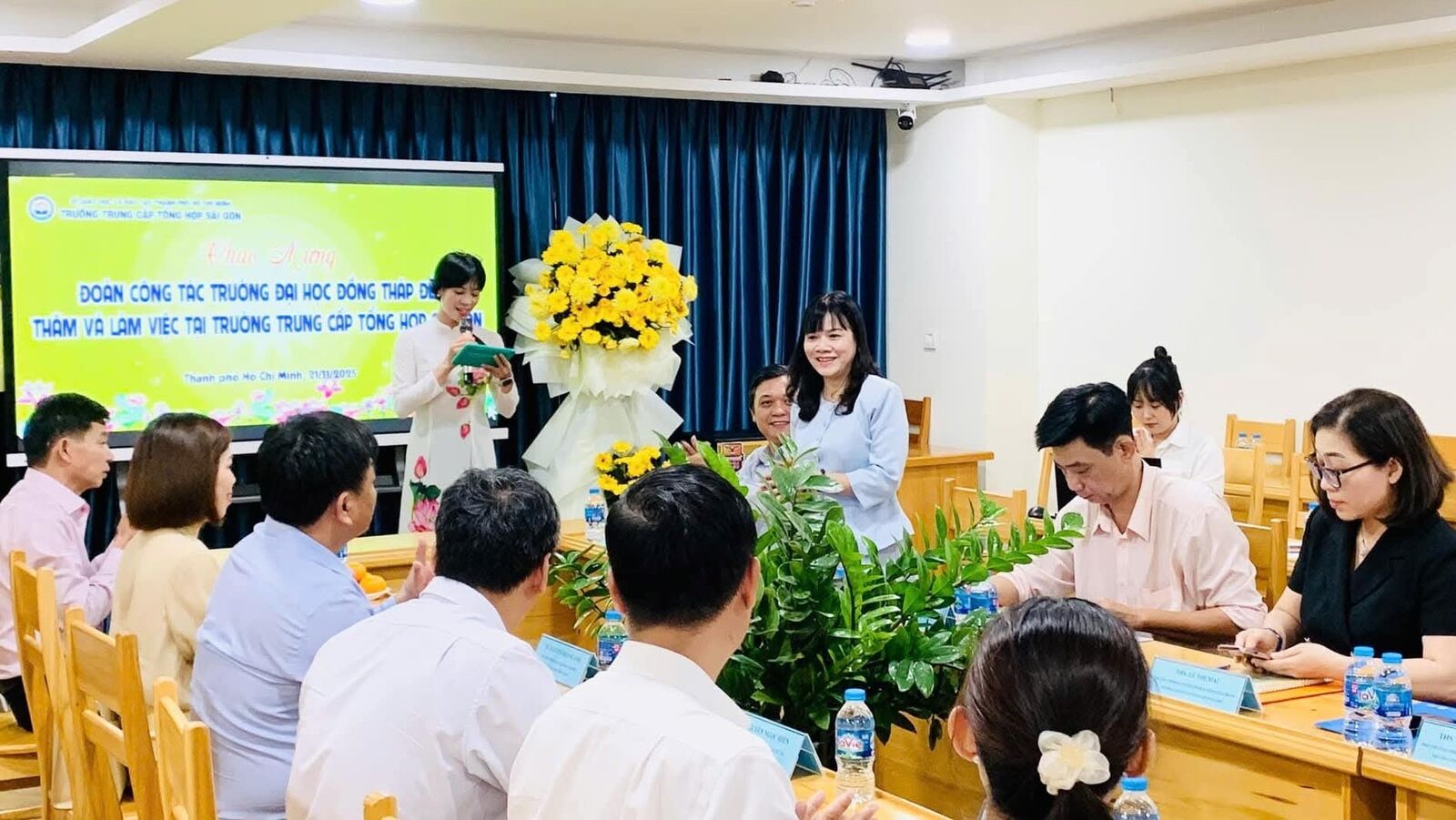 Buổi làm việc giữa Trường Đại học Đồng Tháp và Trường Trung cấp Tổng Hợp Sài Gòn - Gắn kết phát triển, Đồng hành Chuyển đổi số Giáo dục